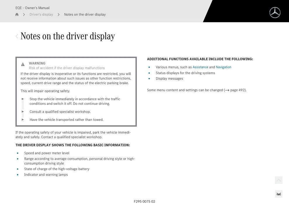 EQE Sedan - Catalogue valid from 11 September to 11 September 2025 - page 486