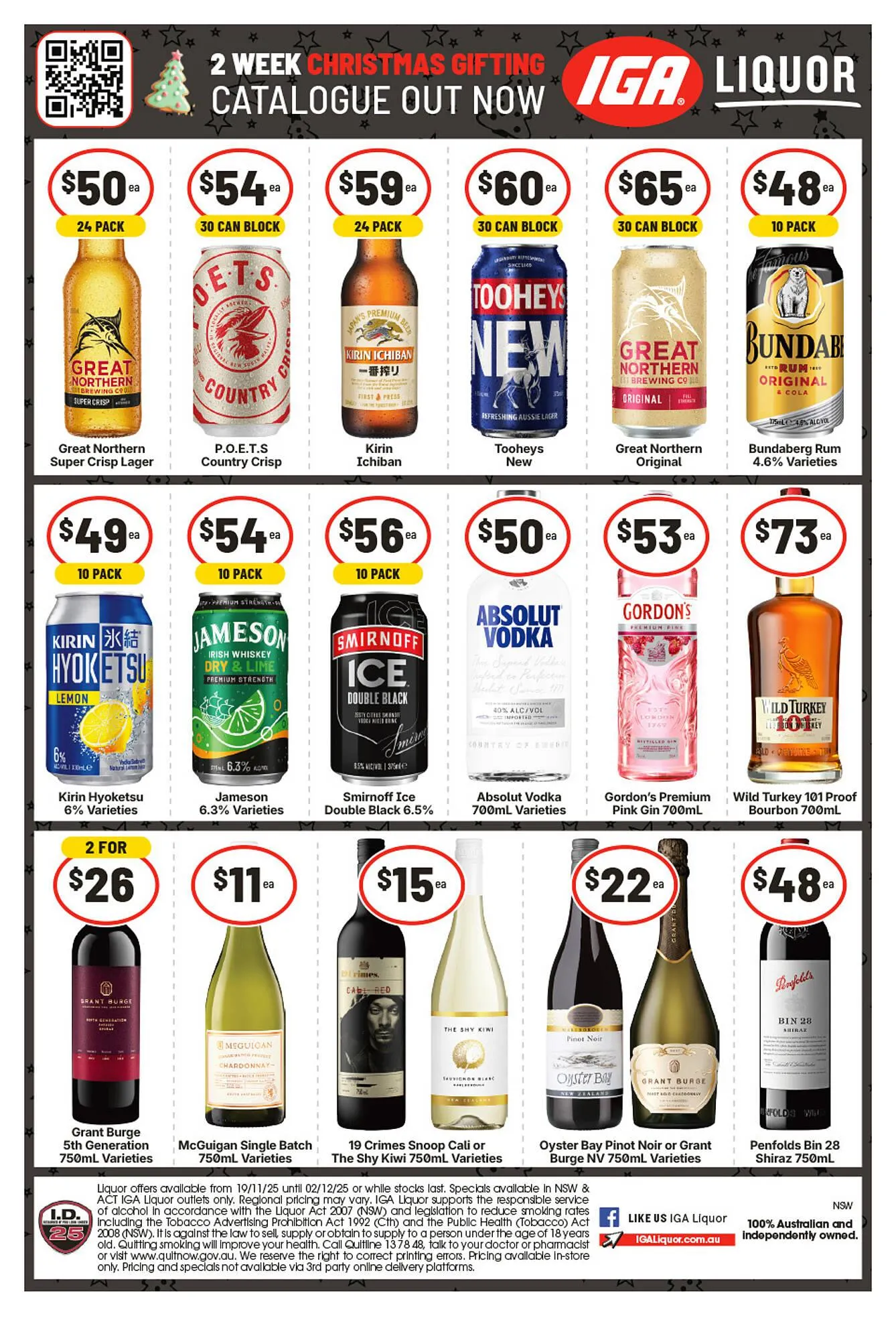 IGA Liquor catalogue - Catalogue valid from 19 November to 2 December 2025 - page 1