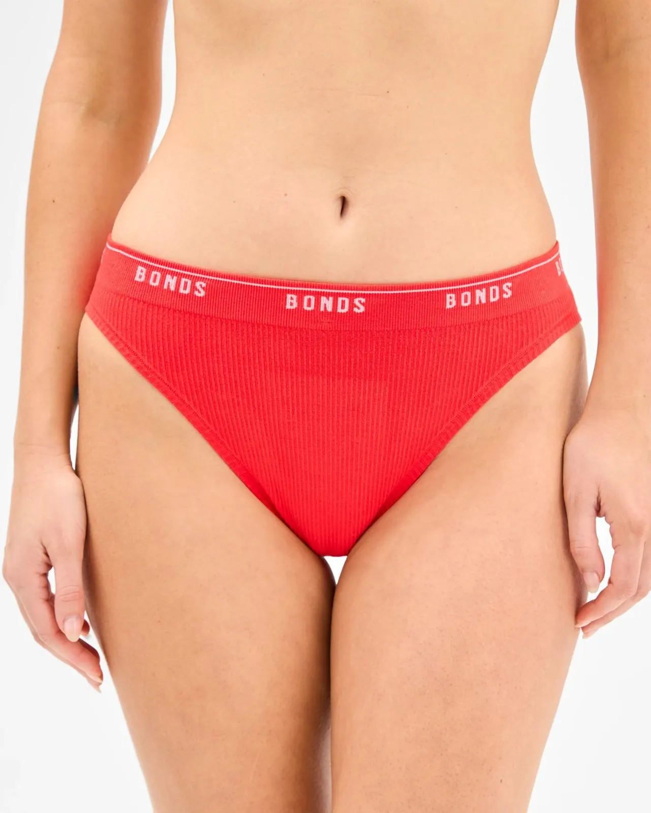 Womens Originals Bamboo Seamless Rib Hi Bikini Briefs - Bonds - Red Roxy