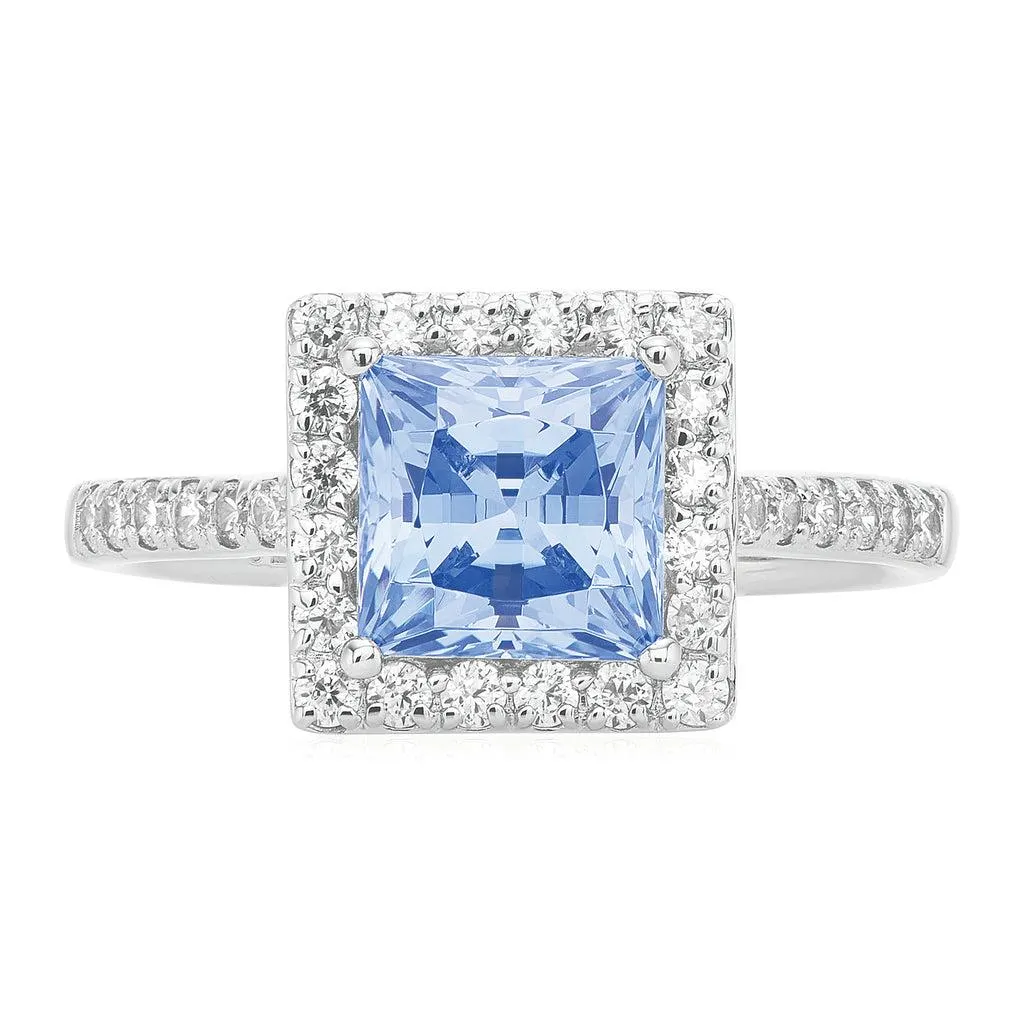 KISS Sterling Silver Blue & White Ring