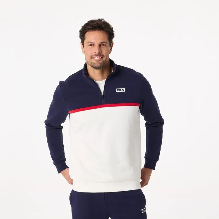 FILA Men's Milo Quarter Zip Fleece New Navy