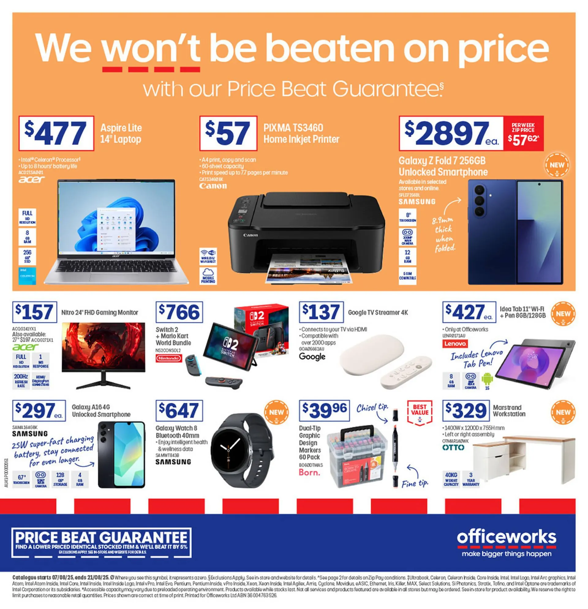 Officeworks catalogue - Catalogue valid from 7 August to 21 August 2025 - page 1