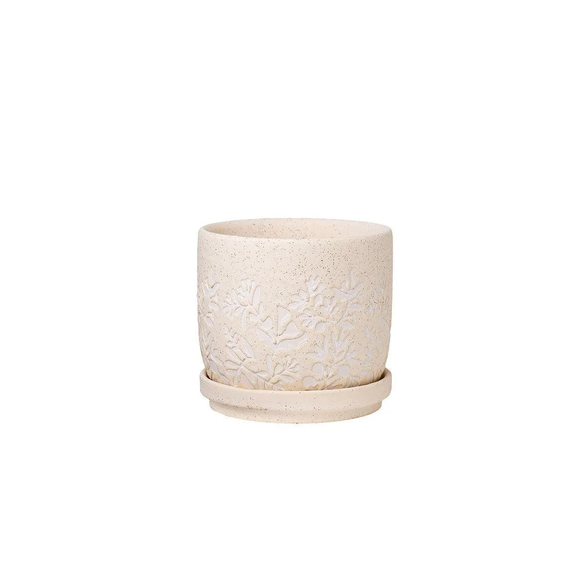 Single Ceramic Pot With Saucer Assorted