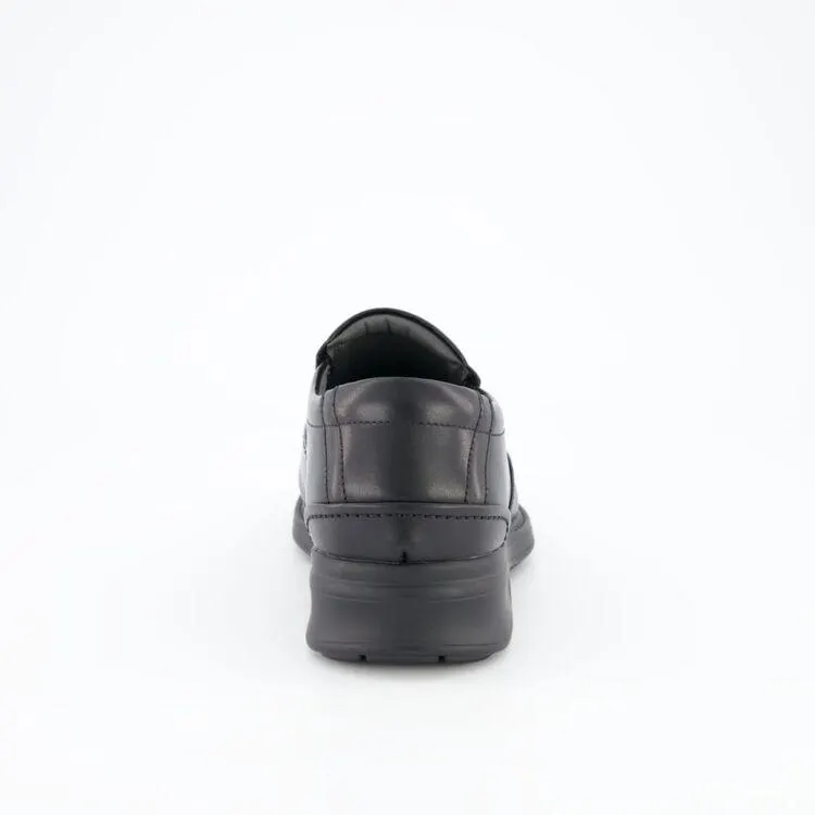 Slatters Men's Sulphur Leather Slip On Shoe Black