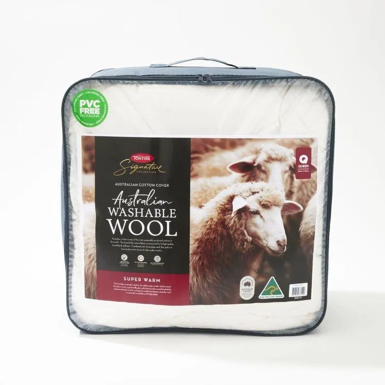 Tontine 500 GSM Washable Australian Wool with Cotton Cover Quilt White