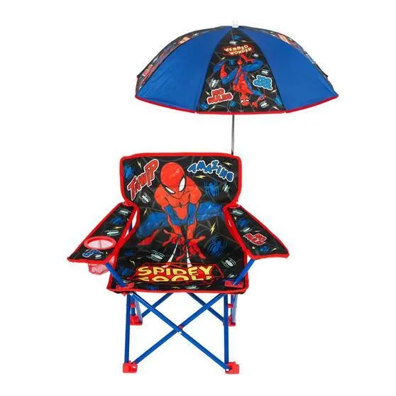 Spiderman Kids Camp Chair with Umbrella 30kg