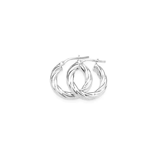 Sterling Silver Twist Hoops 12mm