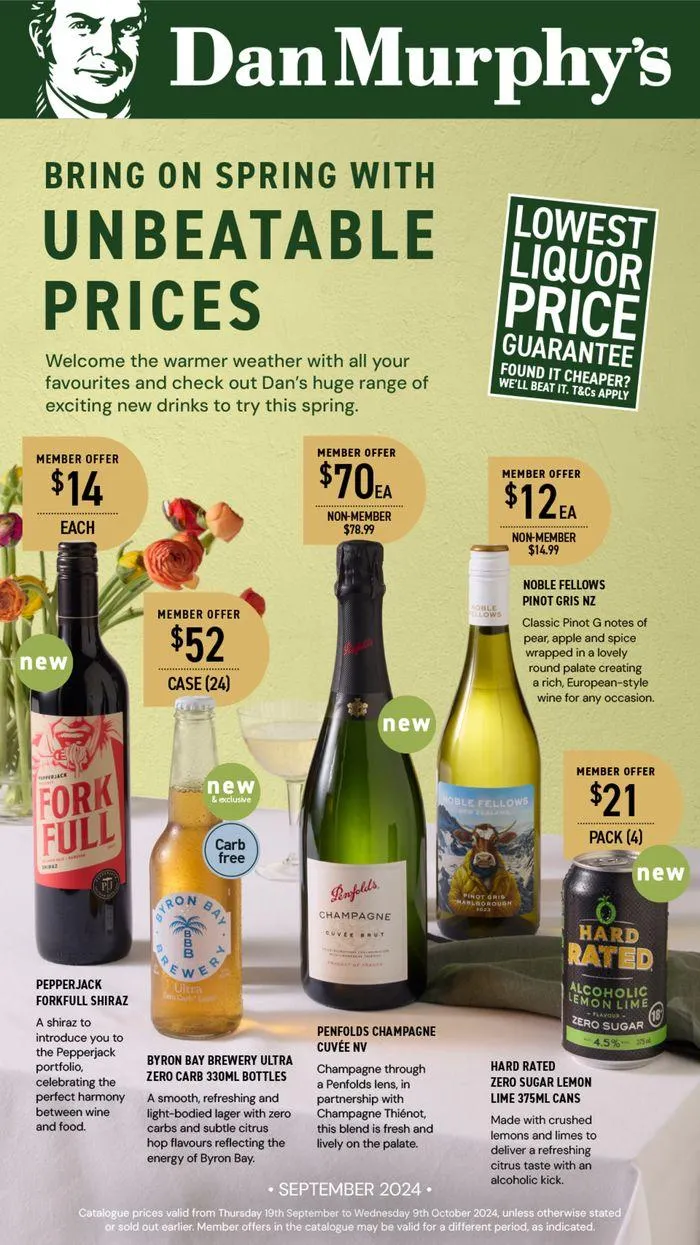 Bring on Spring with Unbeatable Prices - Catalogue valid from 19 September to 9 October 2024 - page 1