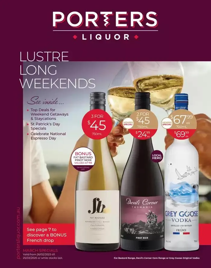 Lustre Long Weekends. - Catalogue valid from 26 February to 25 March 2025 - page 1