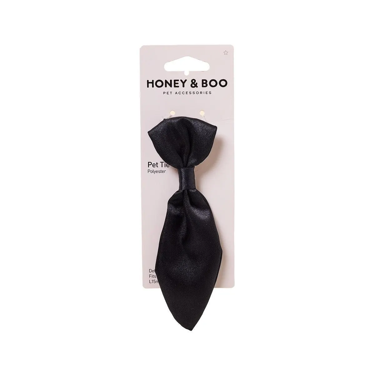 Honey & Boo Pet Tie Black Satin