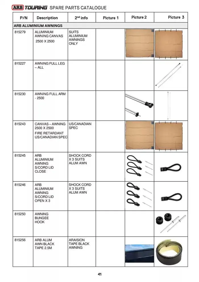 ARB Touring Spare Parts Catalogue - Catalogue valid from 14 March to 31 March 2025 - page 41