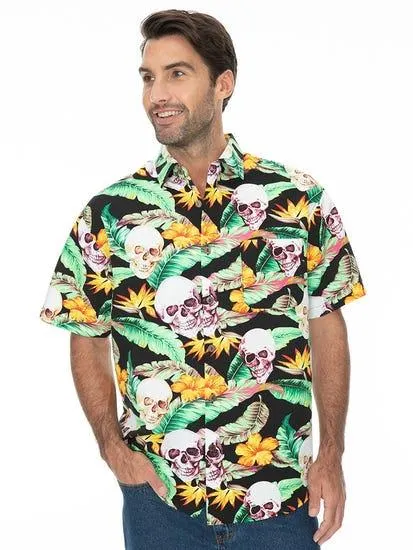 Lowes Printed Shirt Halloween Black Skull