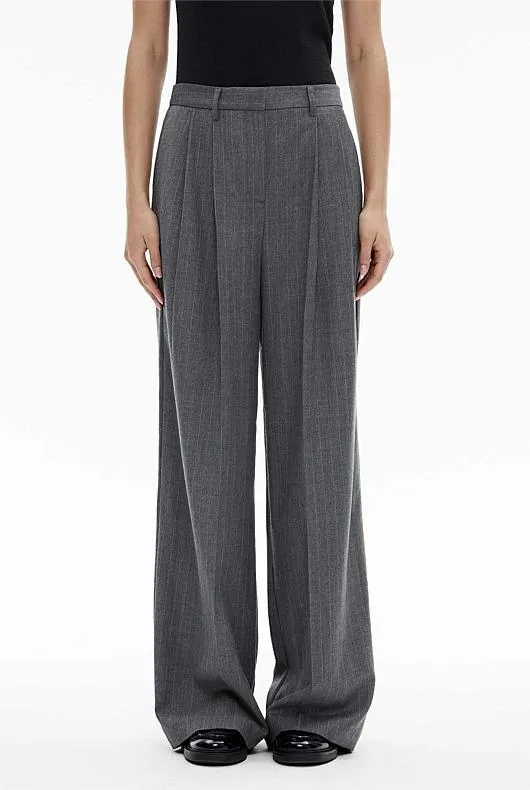 Wool Blend Pinstripe Trouser
