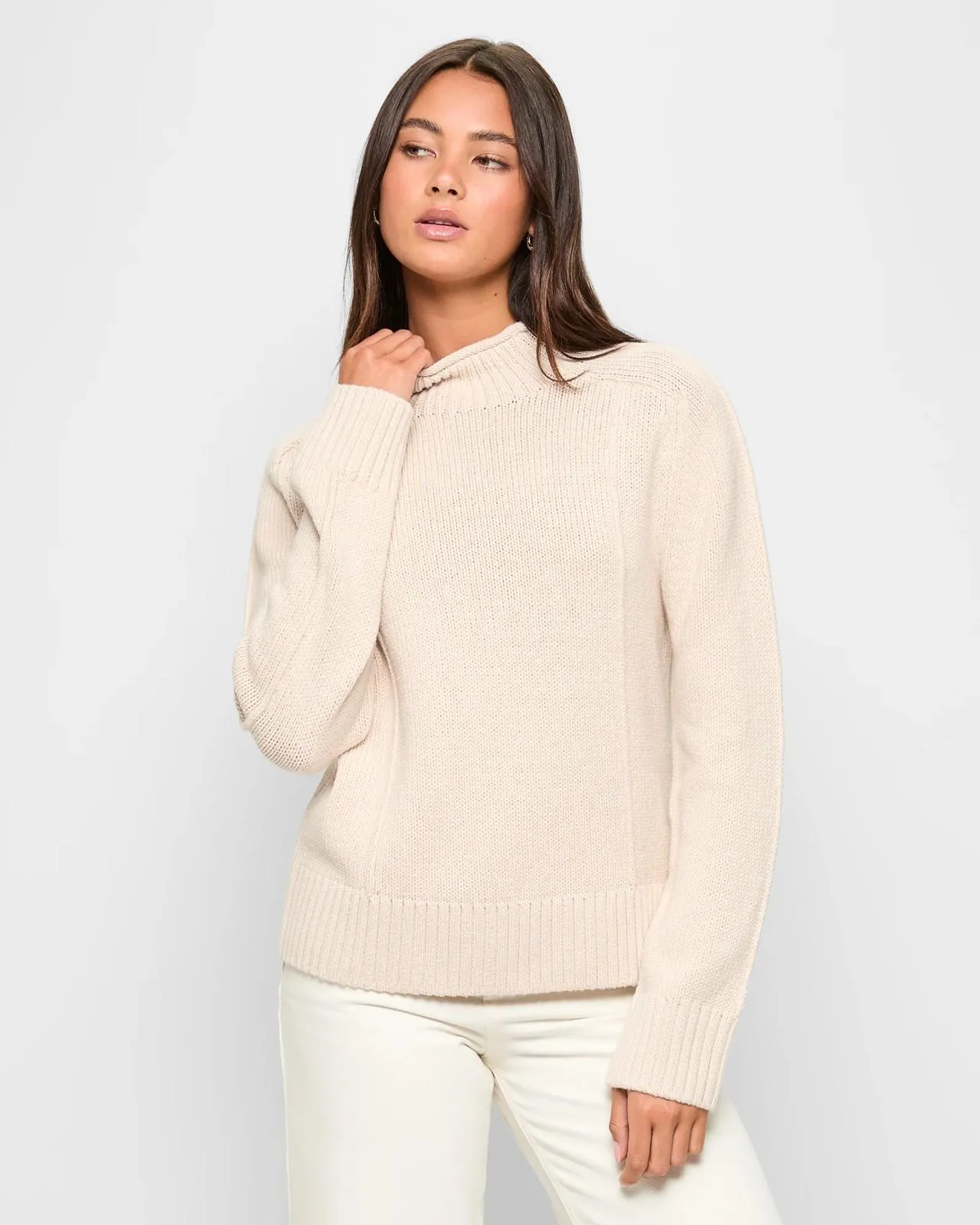 Australian Cotton Blend Exposed Seam Knit Jumper - Lily Loves - Oatmarle