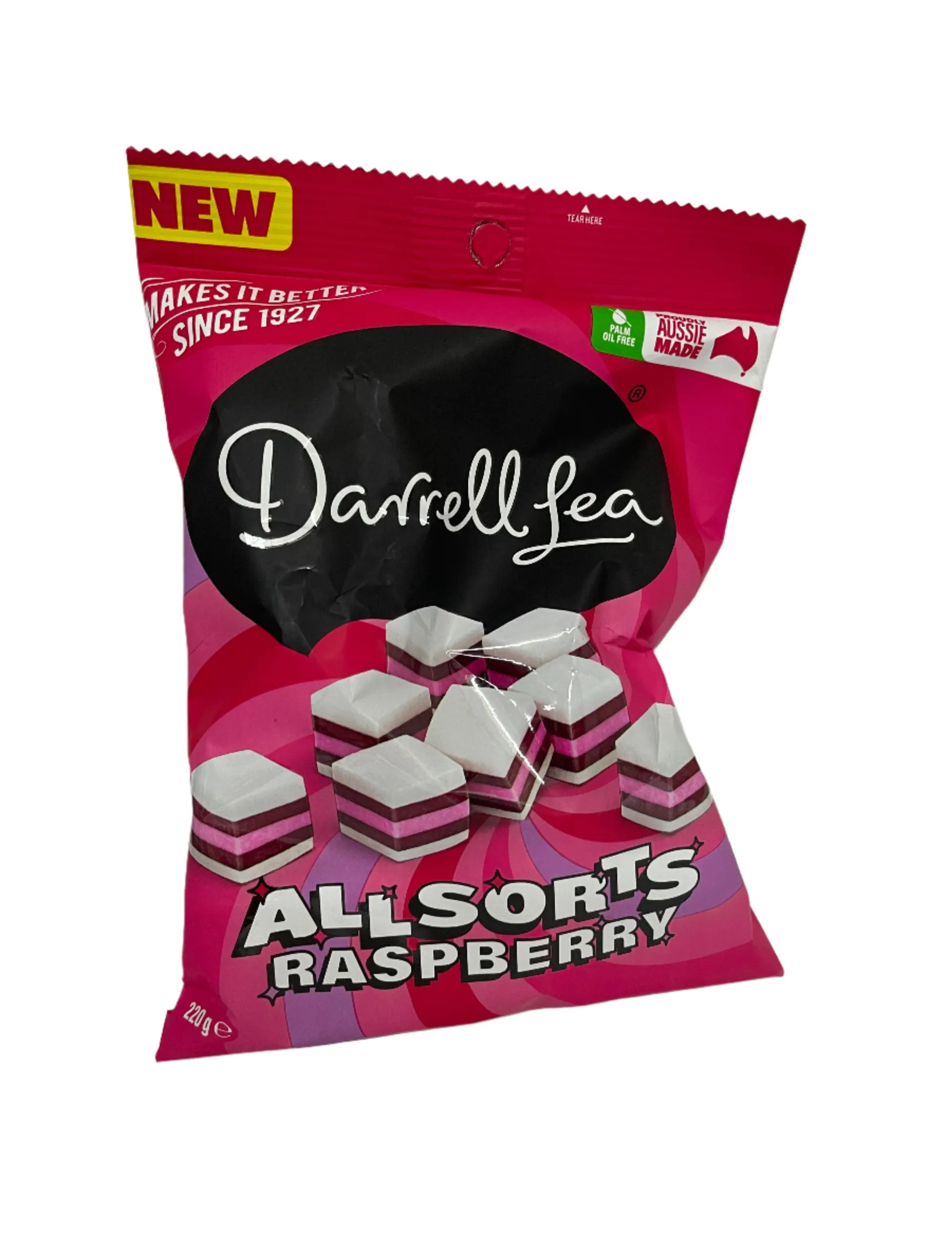 Darrell Lea Liquorice Allsorts Raspberry 220g
