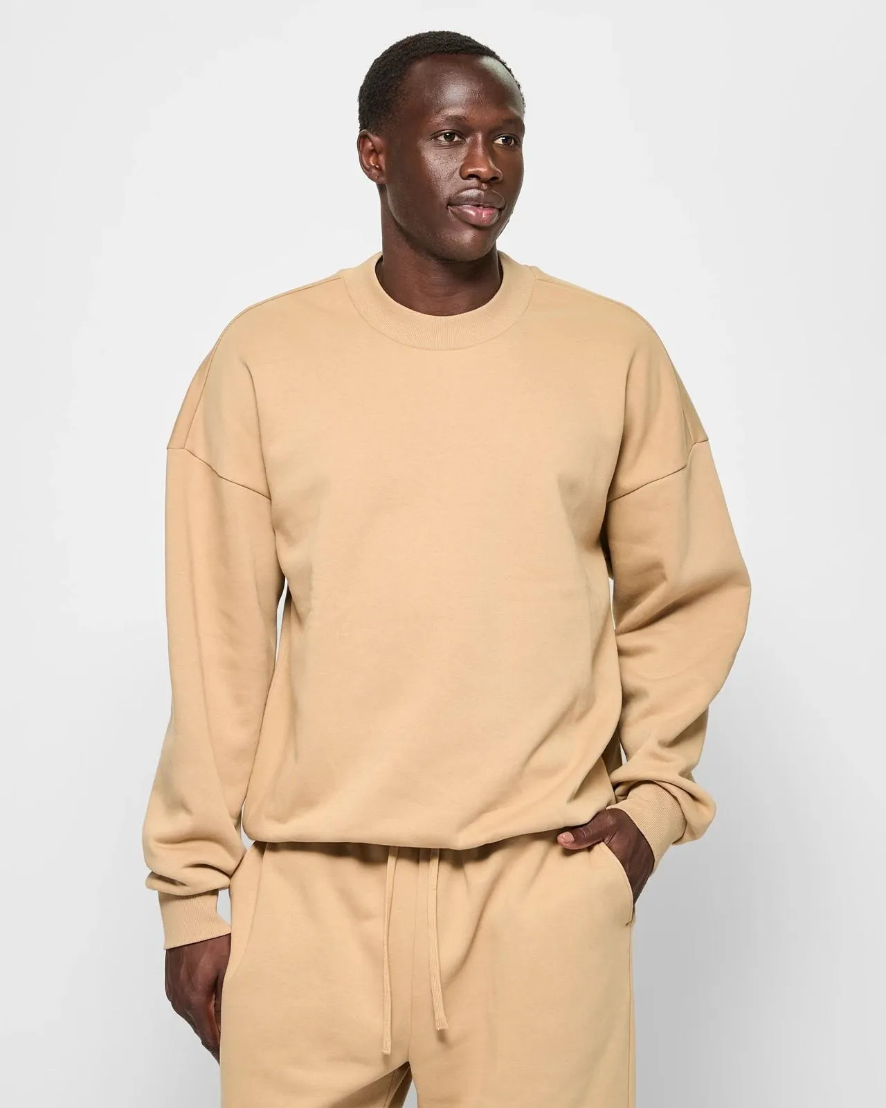 Oversized Fleece Crew Jumper - Commons - Cornstalk