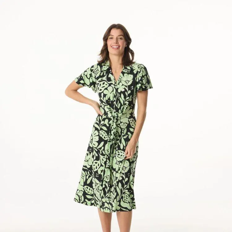 Jane Lamerton Women's Jersey Tie Front Dress Apple