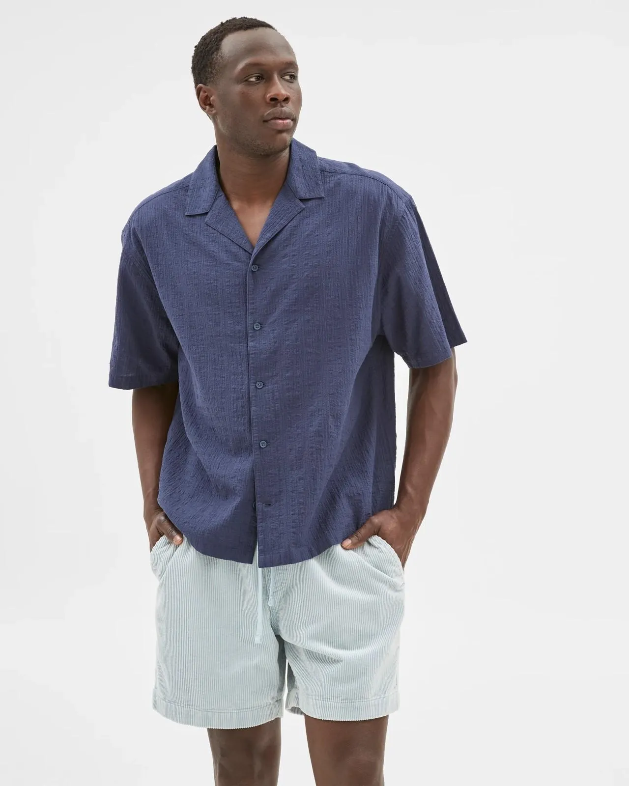 Washed Cord Shorts - Commons - Light Blue