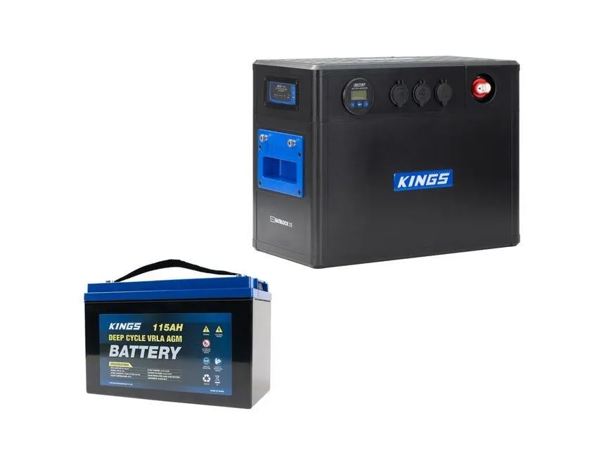 Kings BatBlock25 - 12V Plug and Play Battery Box + 12V 115Ah Deep Cycle Battery