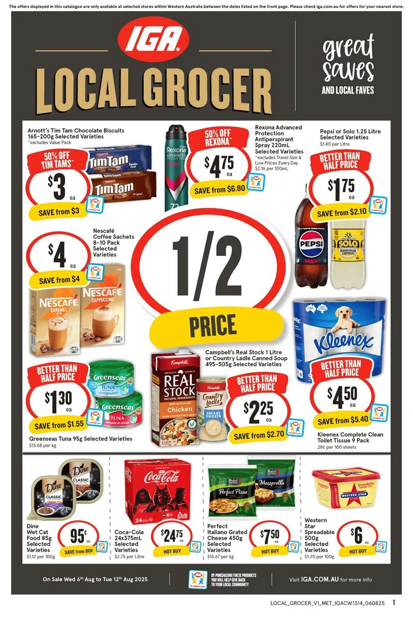 IGA catalogue - Catalogue valid from 6 August to 12 August 2025 - page 1