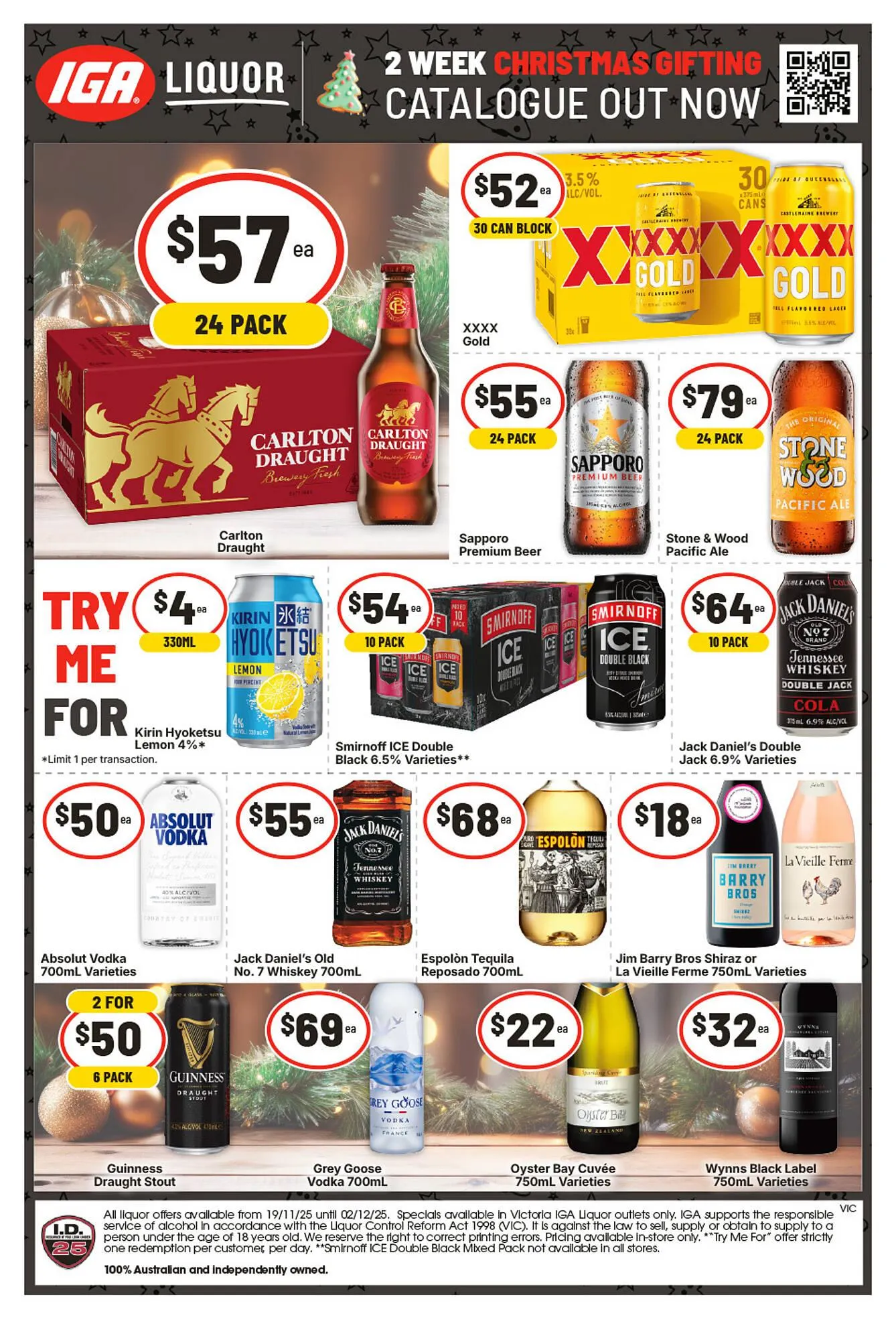 IGA Liquor catalogue - Catalogue valid from 26 November to 2 December 2025 - page 1