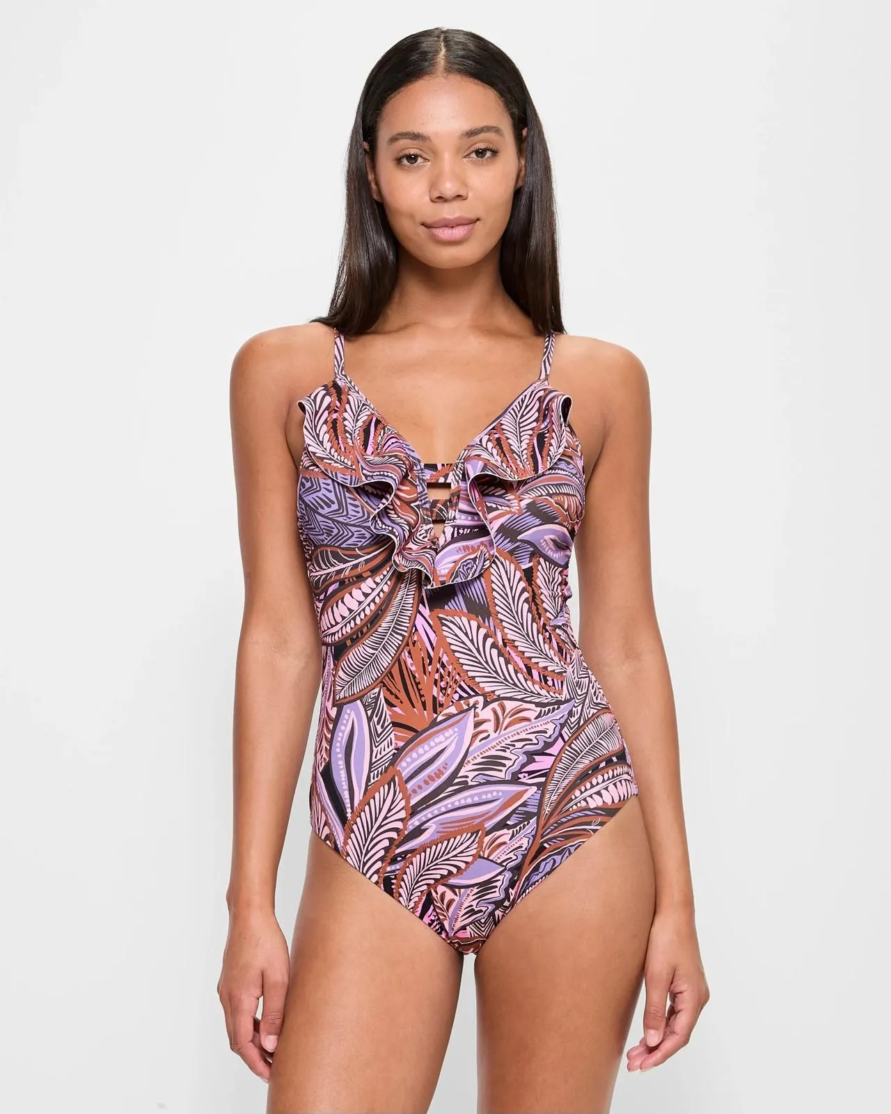 Keyhole Frill One Piece Bathers - Shape Your Body