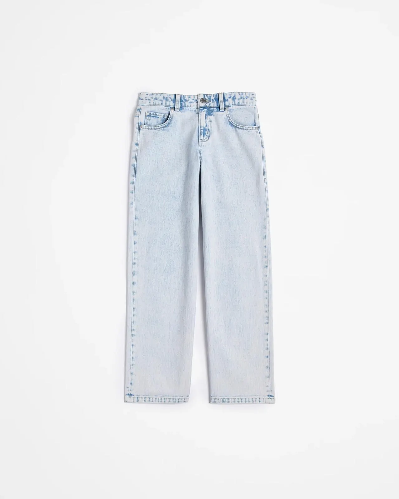 Wide Leg Denim Jeans - Light Wash
