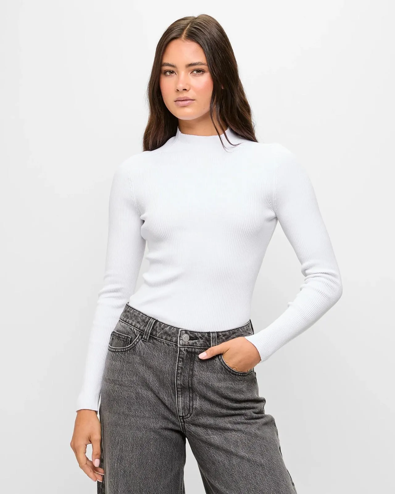 Knit Skivvy - Lily Loves - White