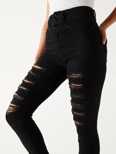 Mia High Rise Skinny Ripped Jean