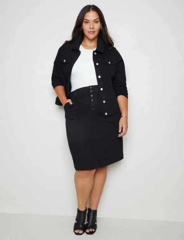 Autograph Midi Length Denim Skirt