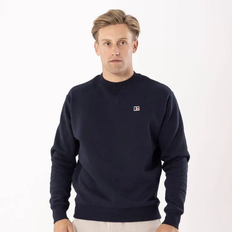 Russell Athletic Men's Logo Crew Neck Fleece Navy