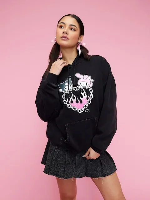 Kuromi My Melody Chain Oversized Hoodie