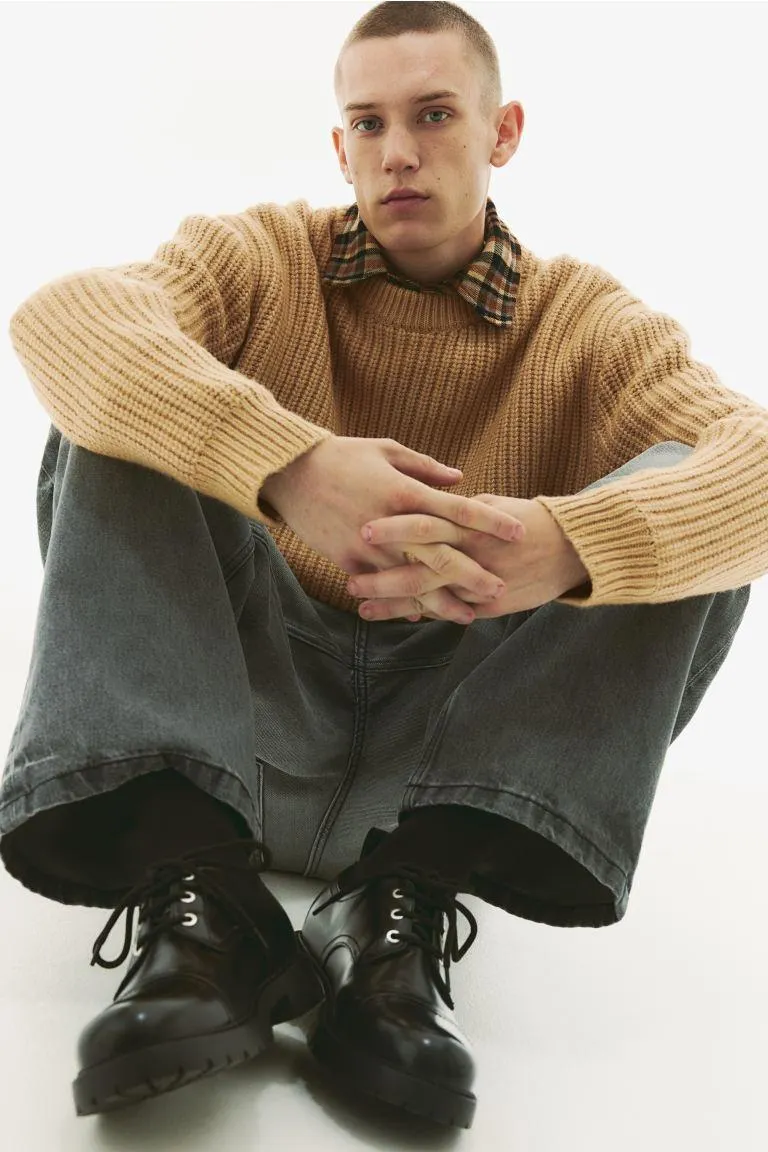 Loose Fit Rib Knit Sweater