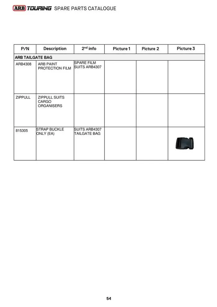 ARB Touring Spare Parts Catalogue - Catalogue valid from 14 March to 31 March 2025 - page 54