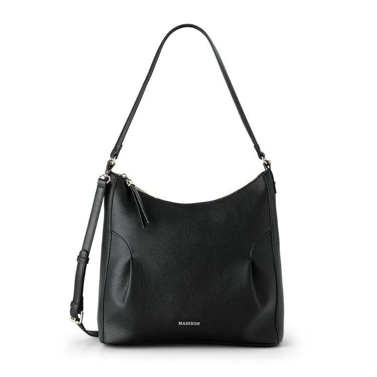 Madison Women's Phoebe Hobo Shoulder Bag Black