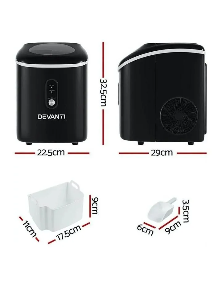 Devanti Portable Ice Maker Commercial Machine 2L in Black