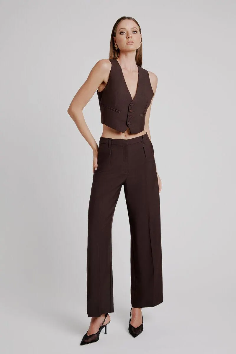 callista vest in dark choco