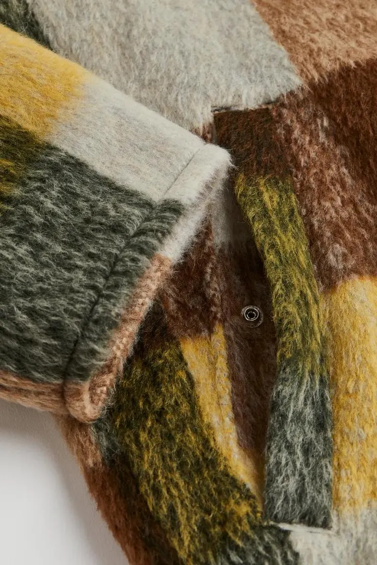 Shaggy Wool Blend Shirt Jacket