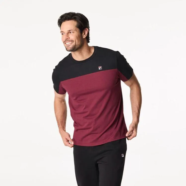 FILA Men's Gale Crew Neck Tee Maroon