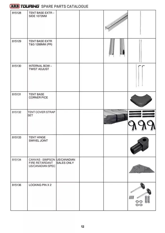 ARB Touring Spare Parts Catalogue - Catalogue valid from 14 March to 31 March 2025 - page 12