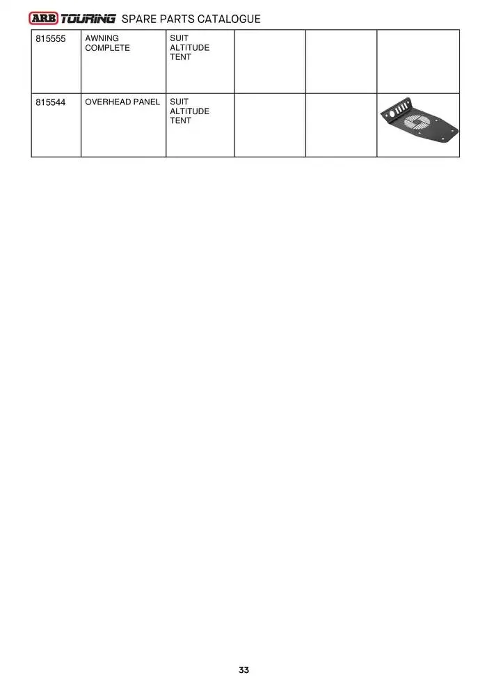 ARB Touring Spare Parts Catalogue - Catalogue valid from 14 March to 31 March 2025 - page 33