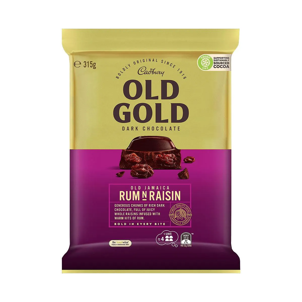 Cadbury Old Gold Rum & Raisin 315g