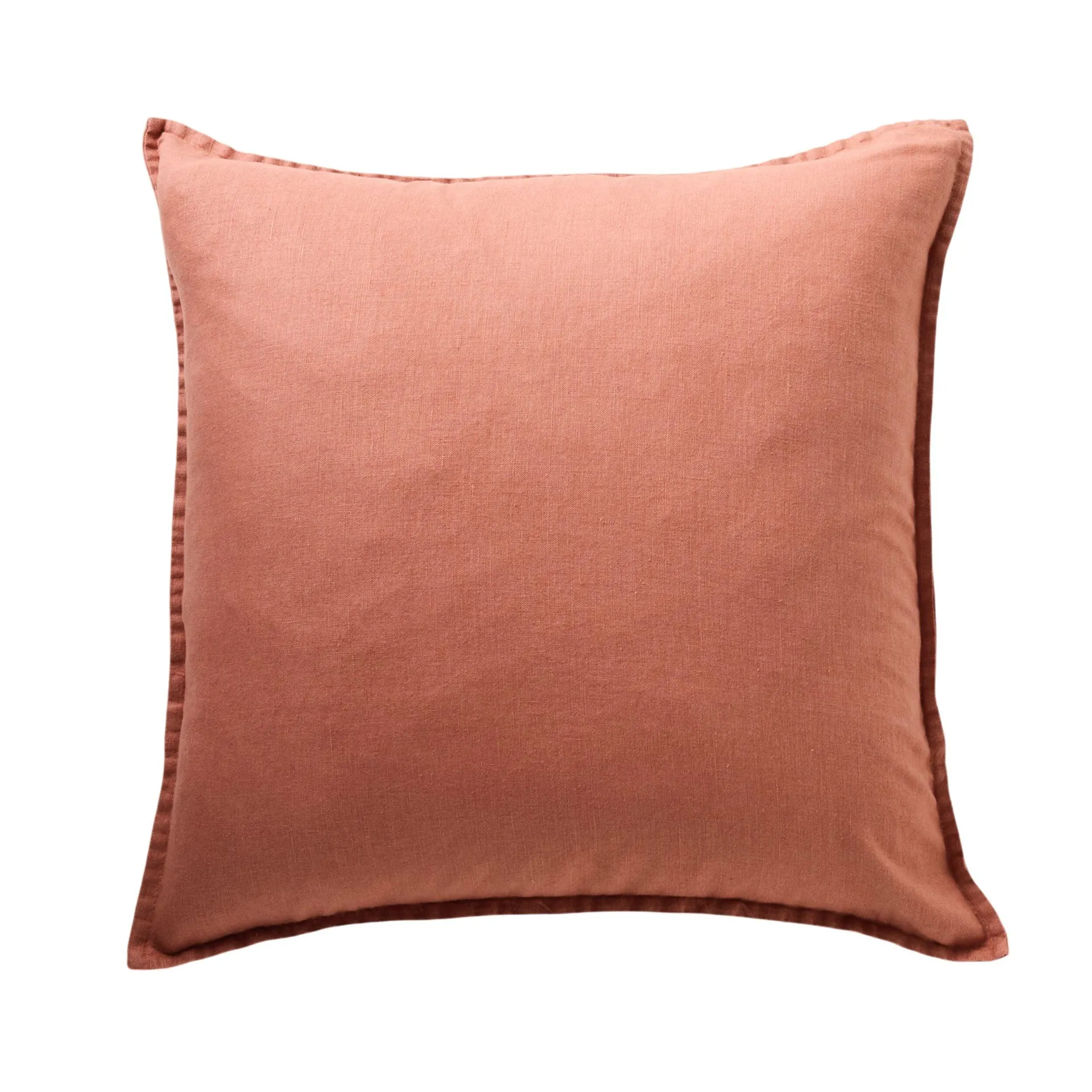 Hamptons French Linen Cushion Terracotta 50x50cm