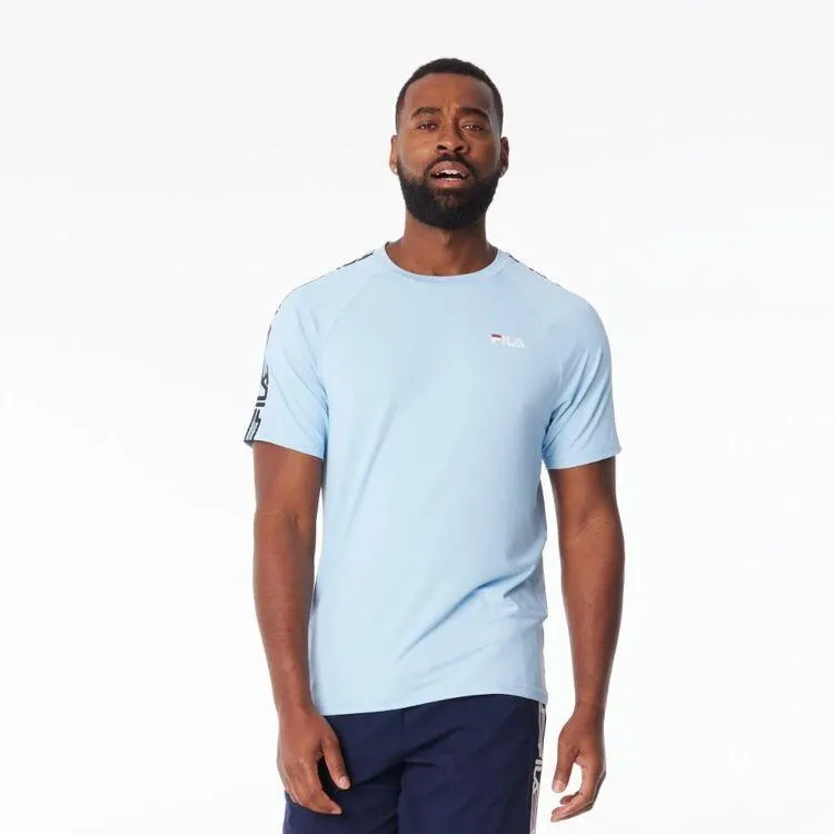 FILA Men's Tony Quick Dry Tee With Taping Sky
