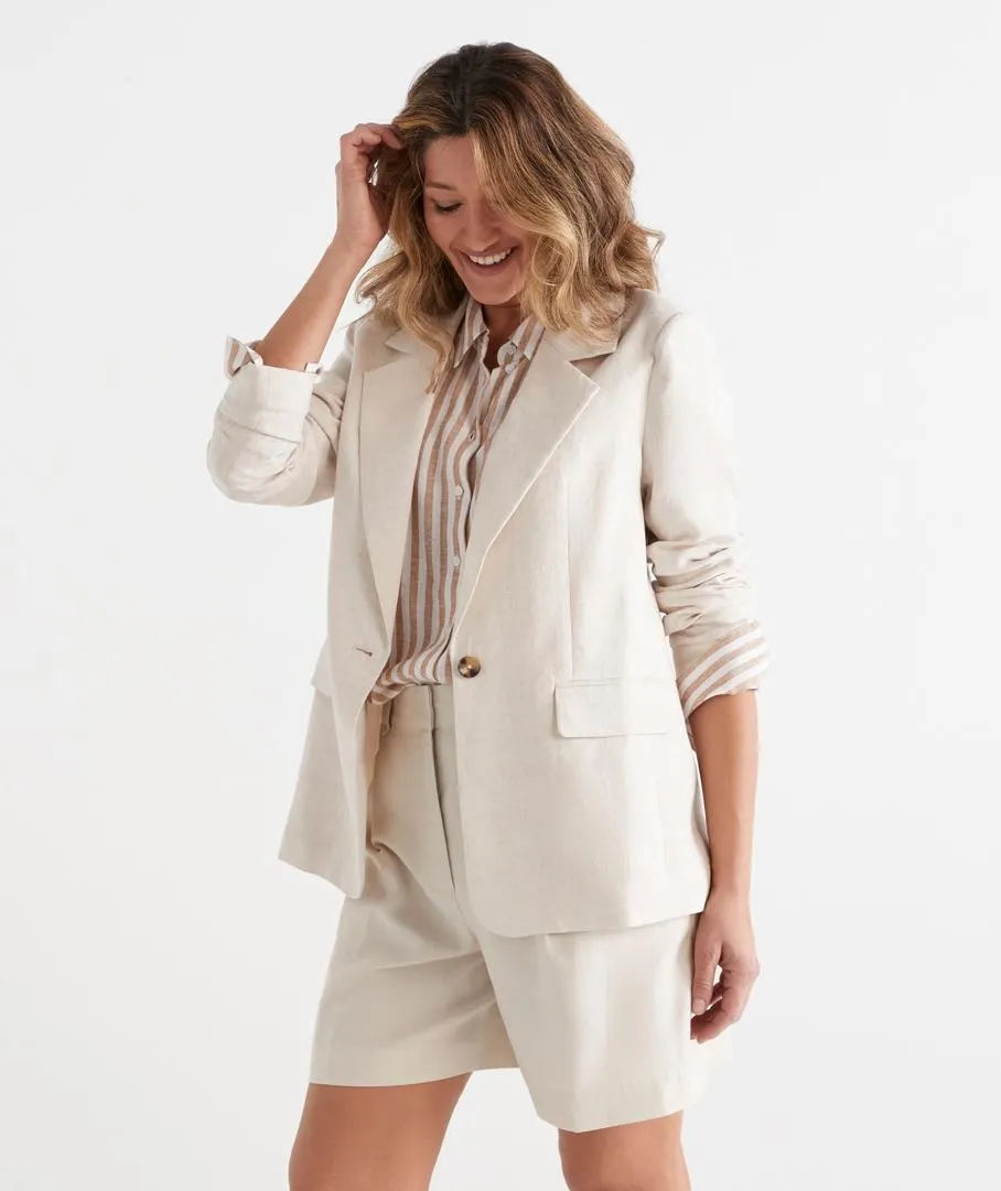 Single Breasted Linen Blazer