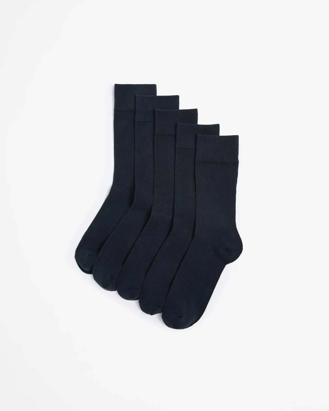 Australian Cotton Blend 5 Pack Business Crew Socks - Maxx - Navy Blue