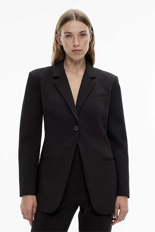 Notched Lapel Single-Breasted Blazer
