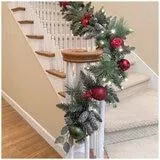 Pre-Lit Decorated Holiday Artificial Garland Red 2.7M