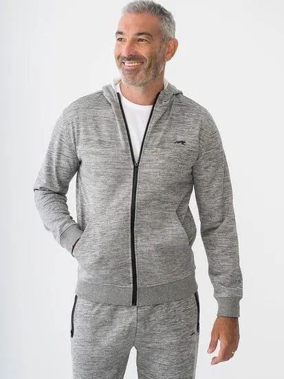 Mens Tech Full Zip Hooded Sports Jacket Grey