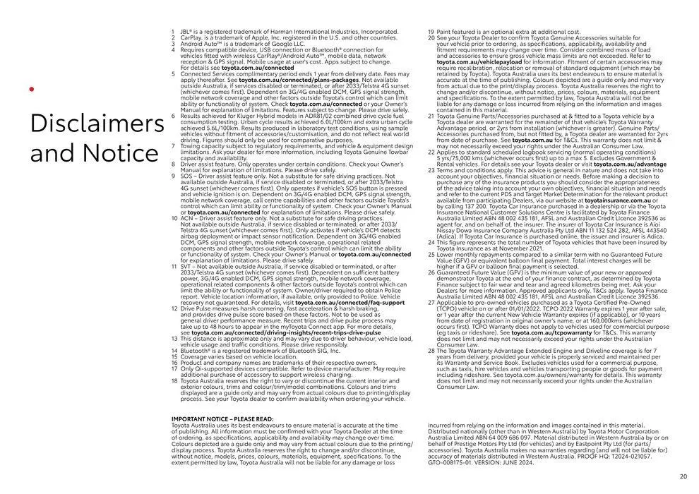 Toyota Kluger Hybrid - Catalogue valid from 11 June to 11 June 2025 - page 20